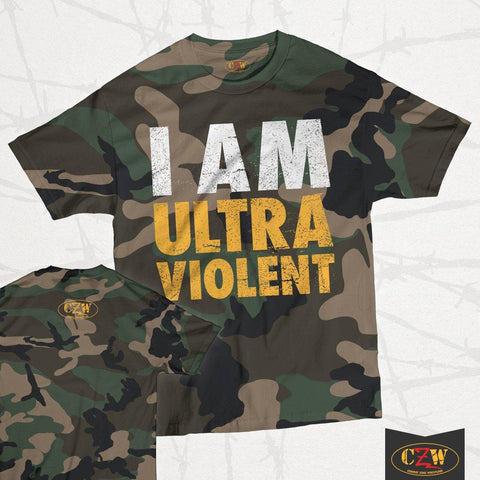 CZW "I Am Ultraviolent" Camo Shirt - CZWstore